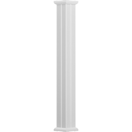 Ekena Millwork 8" x 10' Endura-Aluminum Column, Square Shaft (For Post Wrap Installation), Non-Tapered, FLuted EA0810INFSBTUTU
